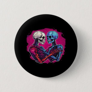 Tätowierung im Retro-Stil: Skeletthände halten Her Button