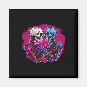 Tätowierung im Retro-Stil: Skeletthände halten Her Magnet