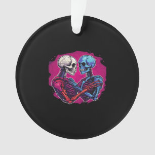 Tätowierung im Retro-Stil: Skeletthände halten Her Ornament