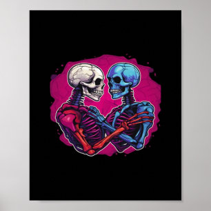 Tätowierung im Retro-Stil: Skeletthände halten Her Poster
