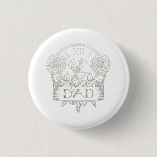 Tätowierung im Vintage-Stil für Dad Button