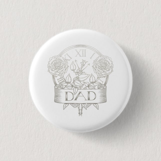 Tätowierung im Vintage-Stil für Dad  Button (Vorderseite)