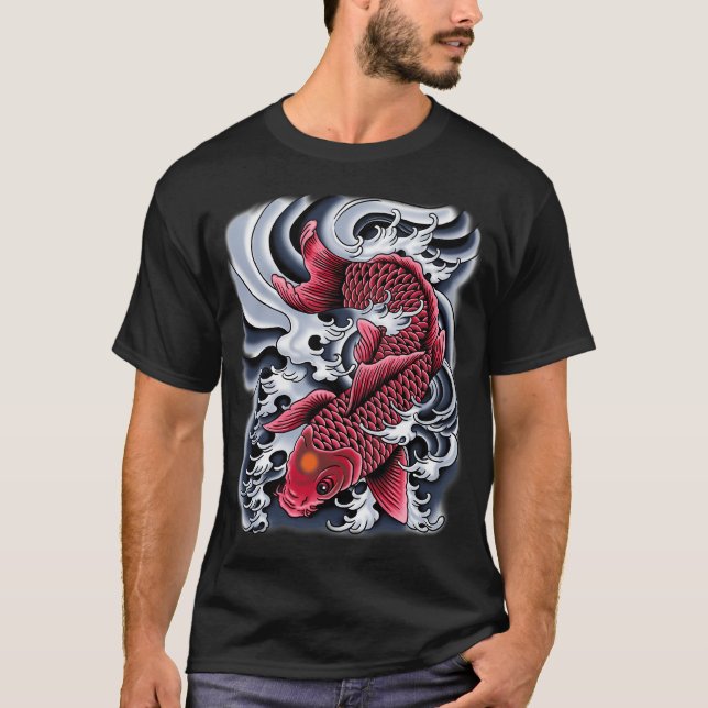 Tätowierung Koi Rot T-Shirt (Vorderseite)