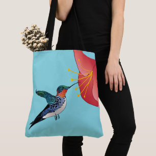 Tätowierung Kolibri und rote exotische Blume