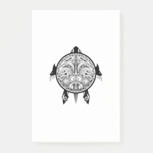 Tätowierung Tribal-Schildkröten-Schild Post-it Klebezettel