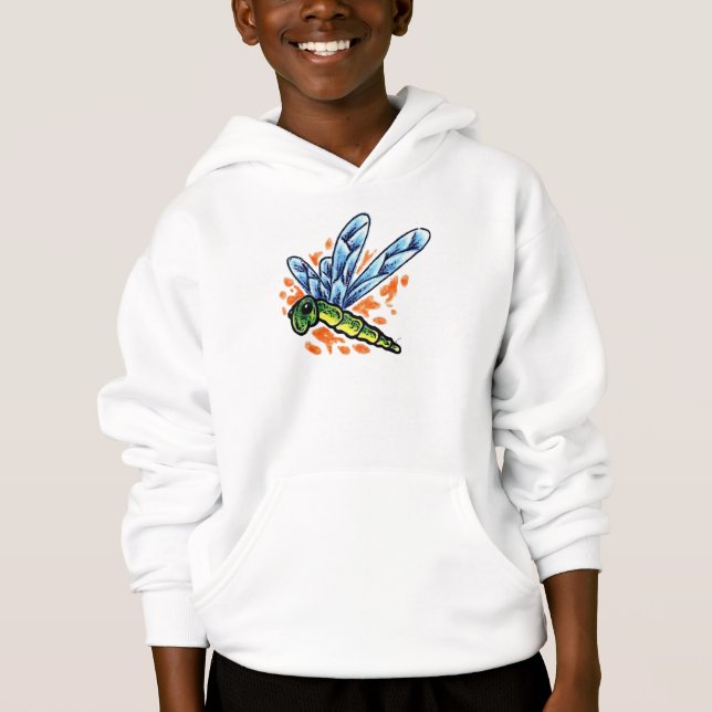 Tätowierungs-Libellen-mit Kapuze Sweatshirt (Vorderseite)