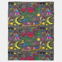 Tätowierungs-Liebepinup-Kunst Fleecedecke