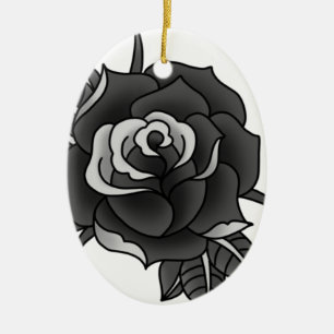Tätowierungs-Rose Keramikornament
