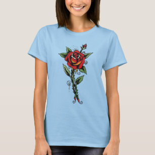 Tätowierungs-Rosendamen Burnout-T - Shirt