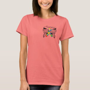 Tätowierungs-Schmetterlings-Bewusstsein - Autismu T-Shirt