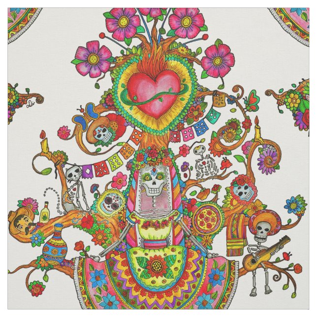 Tätowierungsartgewebe mit Baum der Toter Stoff (Muster)