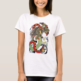 Tätowierungsdesign für Adler und Schlangen T-Shirt
