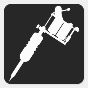 Tätowierungsgewehr Quadratischer Aufkleber