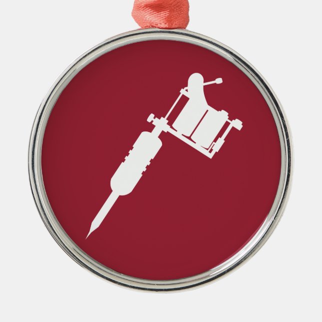 Tätowierungsgewehr Silbernes Ornament (Vorne)