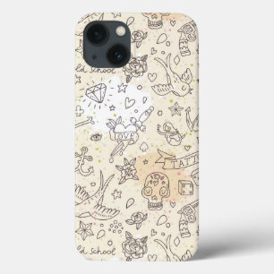 Tätowierungskonzeptmuster iPhone 13 Hülle