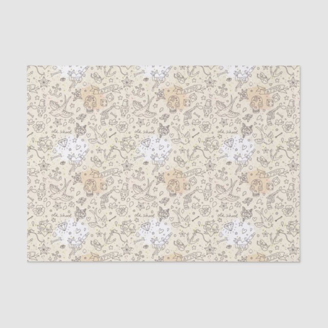 Tätowierungskonzeptmuster Seidenpapier (Vorderseite)