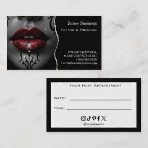 Tätowierungssalon Termin Erinnerung Visitenkarte