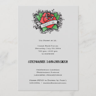 Tätowierungsthema Bonbon 16 Invitaion Einladung