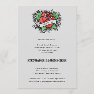 Tätowierungsthema Bonbon 16 Invitaion Einladung