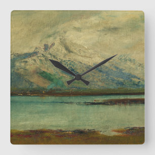 Tatra-Gebirgslandschaft von Ladislav Mednyanszky Quadratische Wanduhr