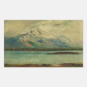 Tatra-Gebirgslandschaft von Ladislav Mednyanszky Rechteckiger Aufkleber