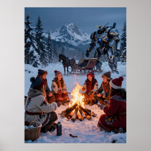 Tatra-Winter-Campingplatz-Schlitten-Szene-Plakat Poster