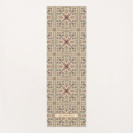 Tatreez pattern, beige geometric ornament yogamatte