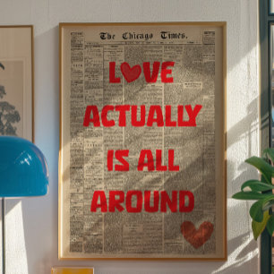 Tatsächlich ist Liebe überall Vintage-Wandposter Poster