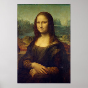 Tatsächliche Größe des Maldrucks von Mona Lisa auf Poster