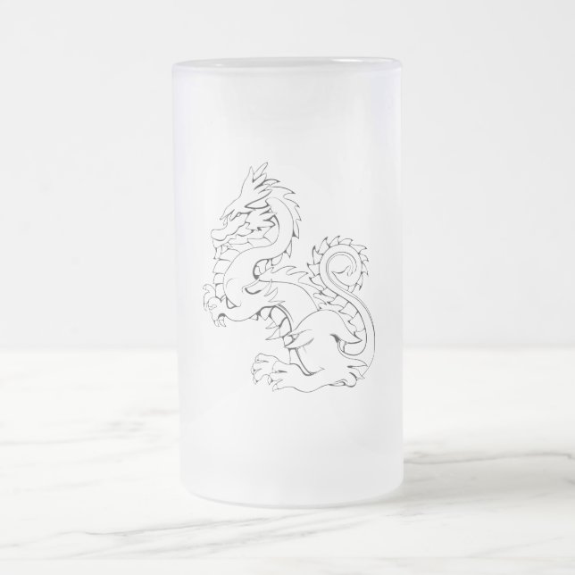Tatsu Asian Dragon sind Mythische Wesen der Fantas Mattglas Bierglas (Mittel)