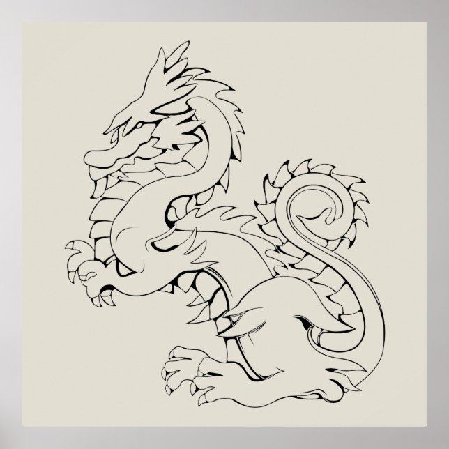 Tatsu Asian Dragon sind Mythische Wesen der Fantas Poster (Vorne)