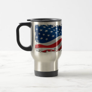 Tattered amerikanische Flaggen-Reise-Tasse Reisebecher