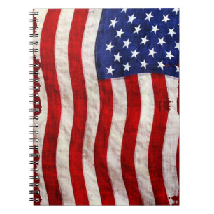 Tattered Patriotic USA Flag, Vereinigte Staaten Notizblock