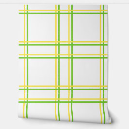 Tattersall in Lemon & Lime on White Peel & Stick Tapete