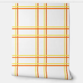 Tattersall in Lemon & Orange on White Peel & Stick Tapete