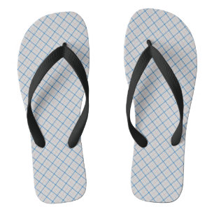 Tattersall Rosa Himmelblau Weiß Kariert Flip Flops