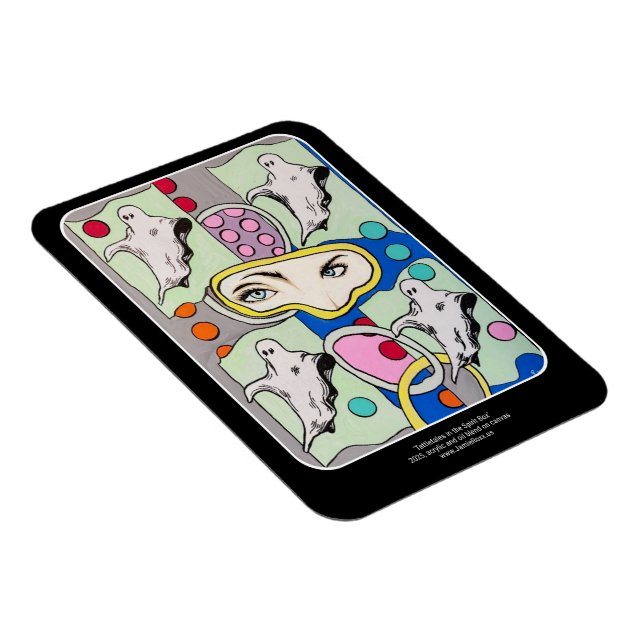 "Tattletales in the Spirit Box" Gemälde auf einem Magnet (Rechte Seite)