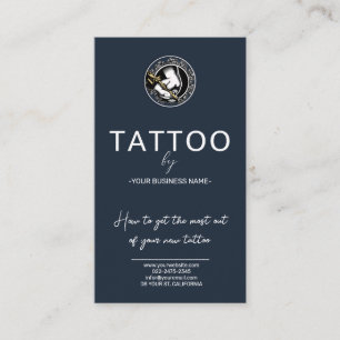 Tattoo Aftercare Instructions Card mit Logo Visitenkarte