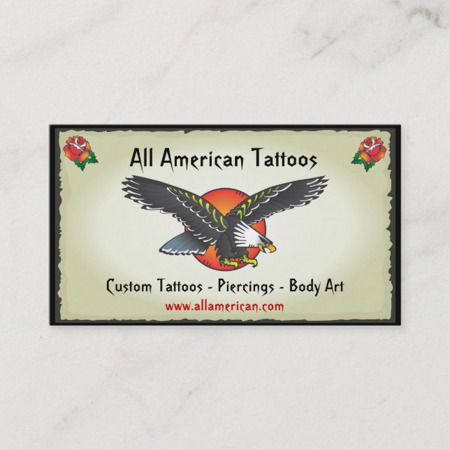 Tattoo American Eagle Business Cards Visitenkarte (Vorderseite)