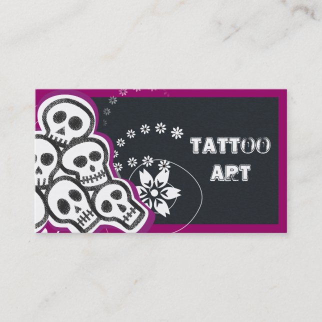 Tattoo Art Business Cards - Skulls Visitenkarte (Vorderseite)