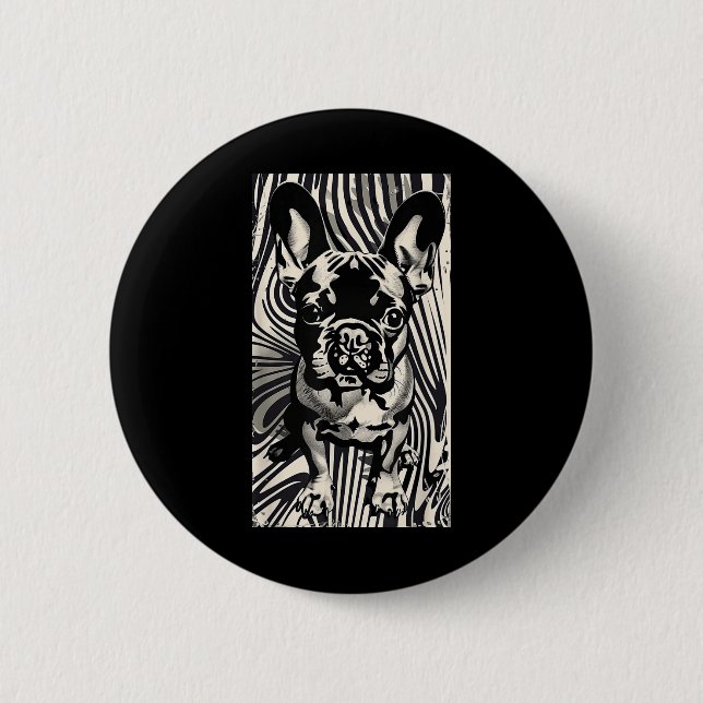 Tattoo Art French Bulldog Button (Vorderseite)