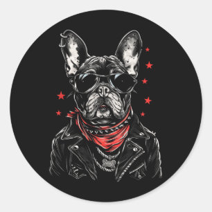 Tattoo Art French Bulldog French Bulldog Cooler Hu Runder Aufkleber