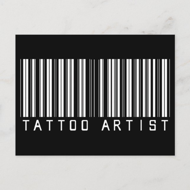 Tattoo Artist Bar code Postkarte (Vorderseite)