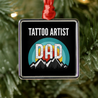 Tattoo Artist Dad, Fathers Day 2021 Gift Ornament Aus Metall
