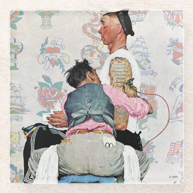 Tattoo Artist Glasuntersetzer (Vorderseite)