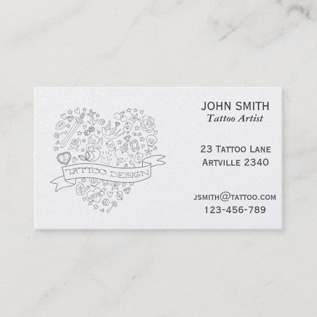 Tattoo Artist Ink Artist Tattoo Parlor Visitenkarte (Vorderseite)