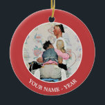 Tattoo Artist Keramikornament<br><div class="desc">Künstler: Norman Rockwell | Tätowierungsänderung Name auf dem Segelarm</div>