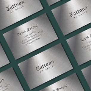 Tattoo Artist Metallic Business Card Visitenkarte