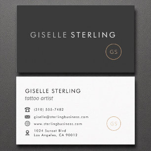 Tattoo Artist Minimalistisch Luxury Black Visitenkarte