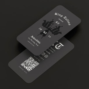 Tattoo Artist Monogram Black Pink Modern Visitenkarte